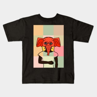 Unique FemaleMask Digital Collectible "Jumbo" with AnimalEye Color and DarkSkin on TeePublic Kids T-Shirt